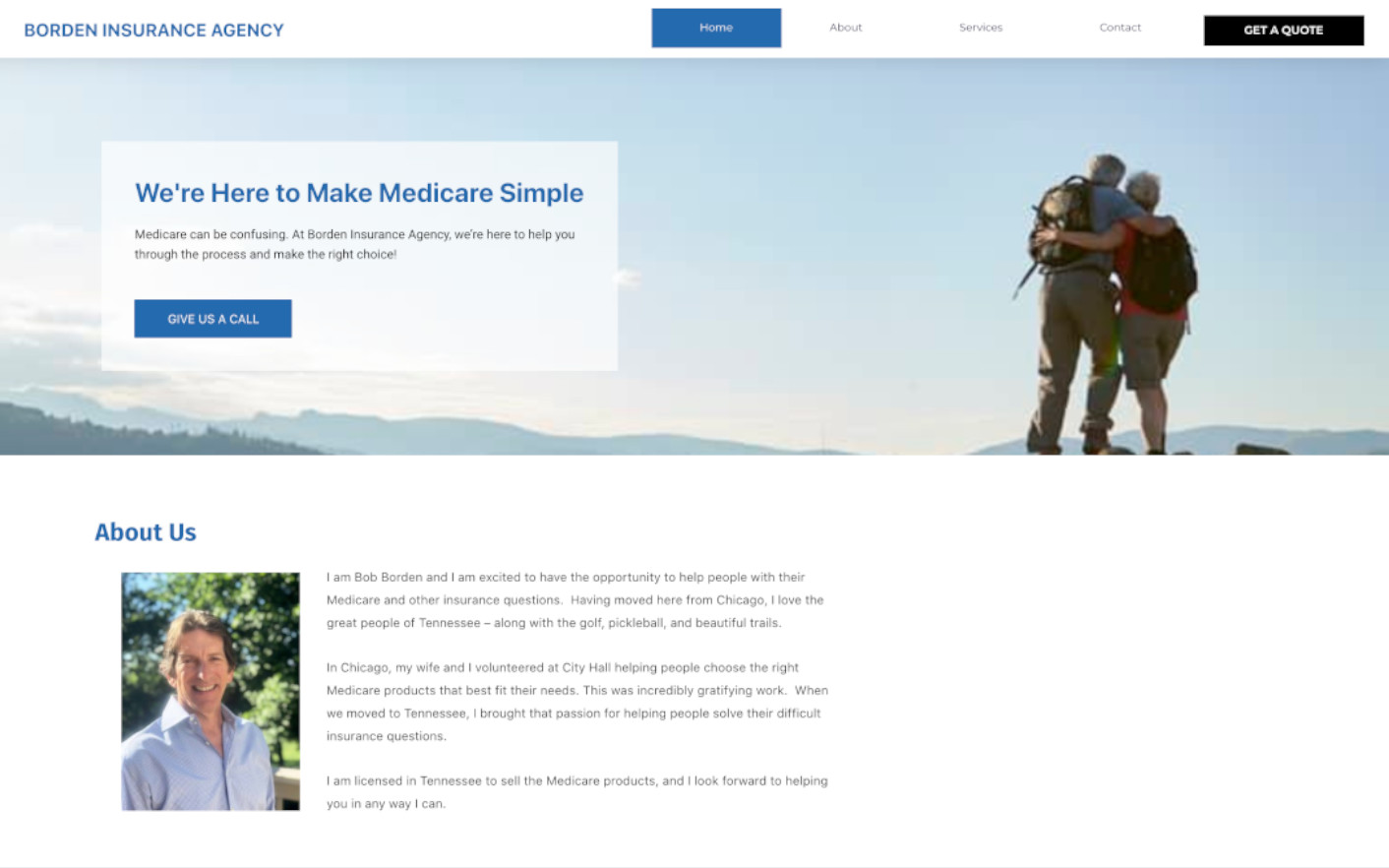 Borden Insurance homepage